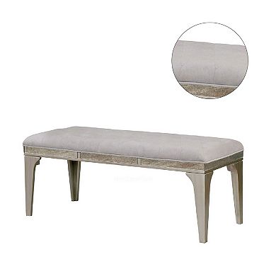 Dining Seating Bench In Silver And Light Gray