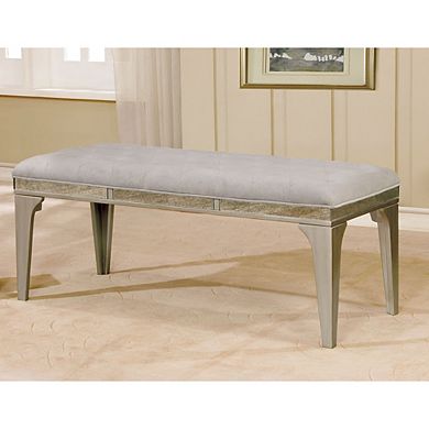 Dining Seating Bench In Silver And Light Gray