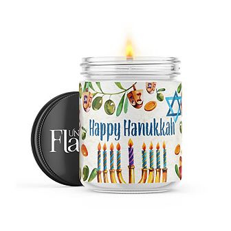 Happy Hanukkah - 22-oz Candle Jar - Sweet Orange & Chili Pepper