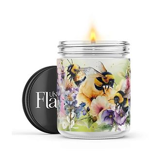 Bees In The Garden - 22-oz Candle Jar - Sea Salt & Peony