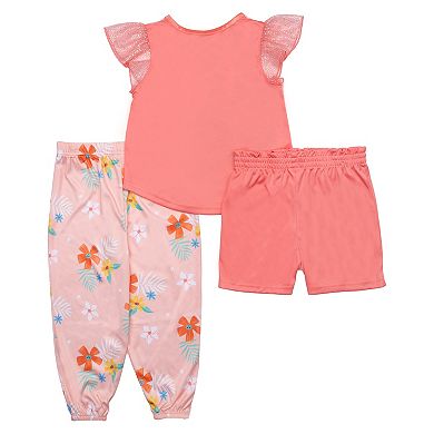 Disney's Minnie Mouse Toddler 3-Piece Pajama Top, Pajama Shorts & Pajama Bottoms Set