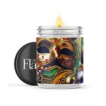 Mardi Gras Masks - 22-oz Candle Jar - Black Ice
