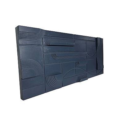 Gallery 57 Blue Modern Geometric 19" x 44" Hand Crafted Wall Art