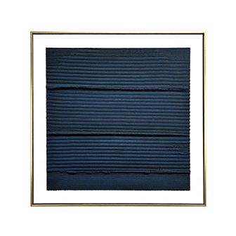 Gallery 57 Midnight Waves Abstract 30" x 30" Hand Painted Floating Framed Wall Art Print