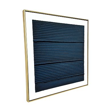 Gallery 57 Midnight Waves Abstract 30" x 30" Hand Painted Floating Framed Wall Art Print