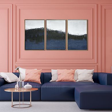 Gallery 57 3-pc. Sapphire Abstract Triptych 48" x 24" Floating Framed Canvas Wall Art Print Set