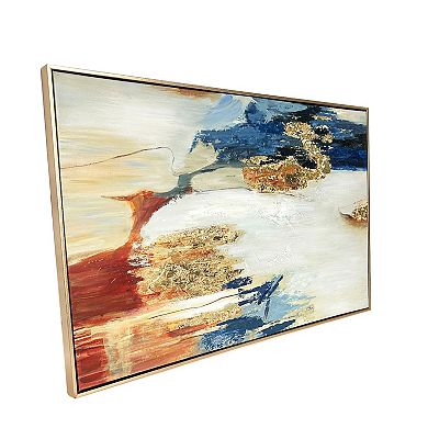 Gallery 57 Sienna Twilight Abstract Hand Painted 24" x 36" Floating Framed Wall Art Print