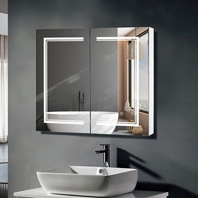 Ozon Vanity Mirror Cabinet, 1 Door, LED Light, Anti-Fog, Adjustable Brightness & Color