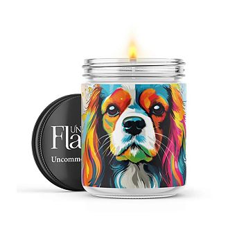 Cavalier King Charles Spaniel - 22-oz Candle Jar - Wildflowers