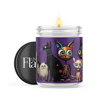 Abstract Kitties - 22-oz Candle Jar - Sea Salt & Peony