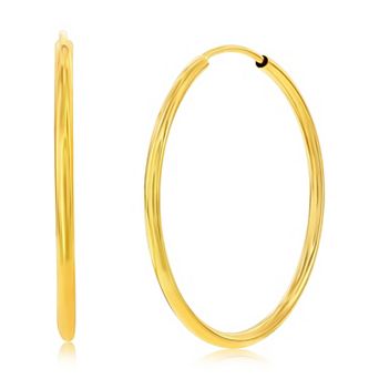 Divine Gold 14k Gold 28 mm Hoop Earrings