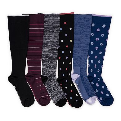 Women's MUK LUKS 6-Pack Knee-High Compression Socks