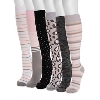 Women's MUK LUKS 6-Pack Knee-High Compression Socks