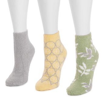 Women's MUK LUKS 3-Pack Buttercream Crew Socks