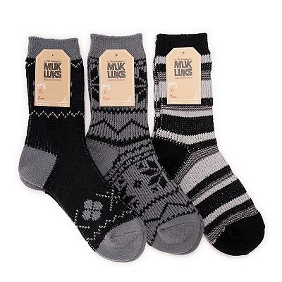 Women s MUK LUKS 3 Pack Double Knit Boot Socks