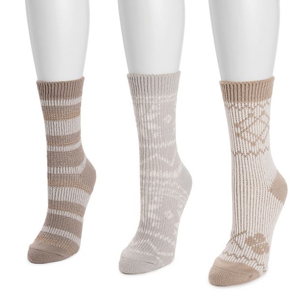 Women s MUK LUKS 3 Pack Double Knit Boot Socks