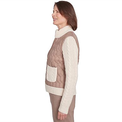 Women's Alfred Dunner Sweater Trim Quilted Jacket