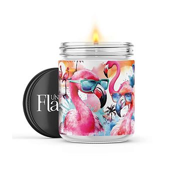 Cool Flamingos - 22-oz Candle Jar - Sweet Orange & Chili Pepper