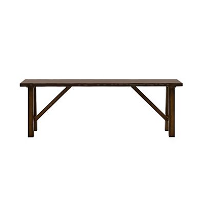 Wooden Dining Bench With Live Edge Design In Walnut
