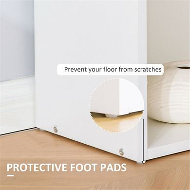 Modern White Office Desk with Spacious Work Surface and Sleek Design