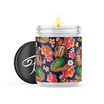 Hula Girl With Ukulele - 22-oz Candle Jar - Volcano