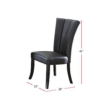 Set Of 2 Faux Leather Dining Chairs in Black