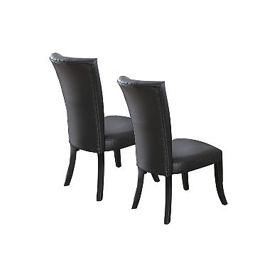 Set Of 2 Faux Leather Dining Chairs in Black