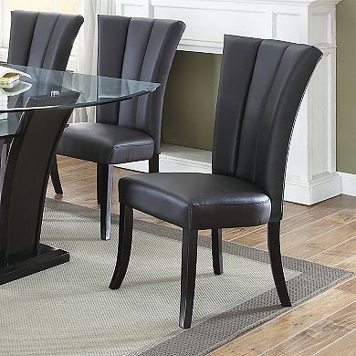 Set Of 2 Faux Leather Dining Chairs in Black
