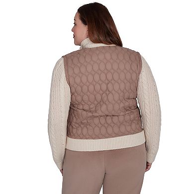 Plus Size Alfred Dunner Sweater Trim Quilted Jacket