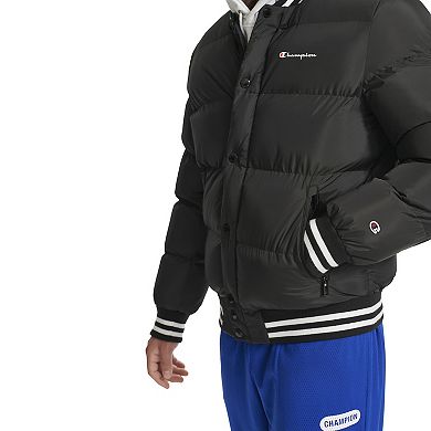 Men's Champion Quilted Varsity Puffer Bomber Jacket