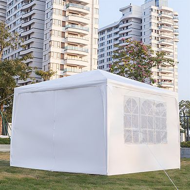 Portable 3 x 3m Waterproof Tent - Four-Sided White Design with Spiral Tubes for Home Use