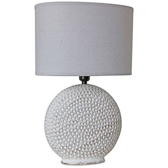 Modern White Table Lamp - 26 in Tall, Ceramic Base