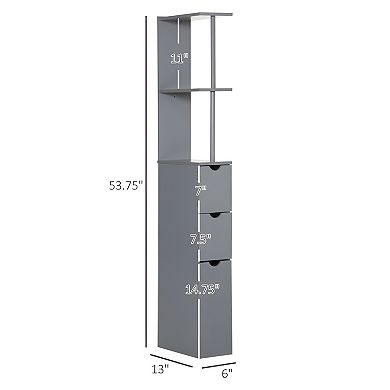 Modern Vertical Style Bathroom Storage Cabinet-Grey