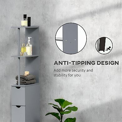 Modern Vertical Style Bathroom Storage Cabinet-Grey