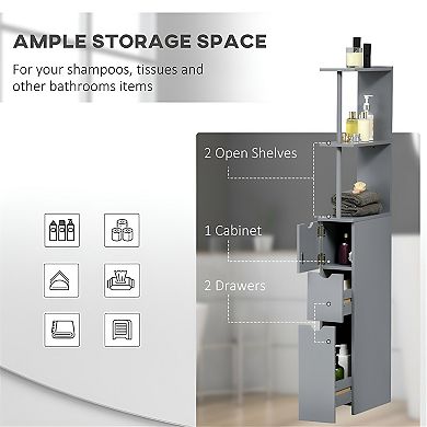 Modern Vertical Style Bathroom Storage Cabinet-Grey