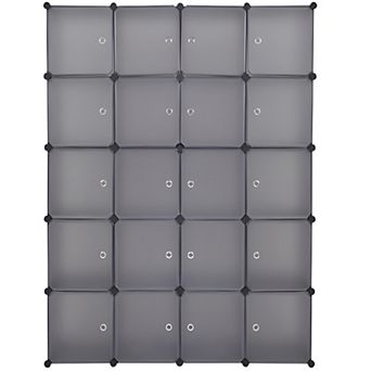 20-Cube Modular Plastic Storage Organizer for Clothing, Books, and Accessories
