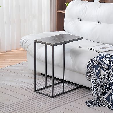 48x28x58cm C-Type Side Table Functional Iron & MDF Design for Home