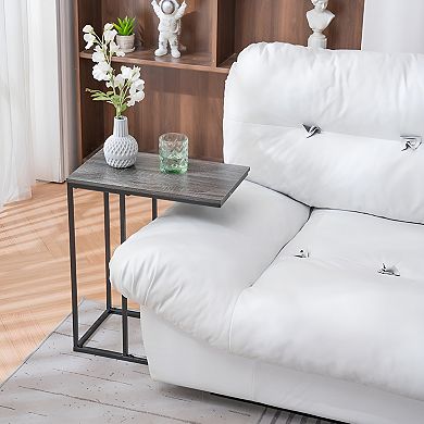 48x28x58cm C-Type Side Table Functional Iron & MDF Design for Home