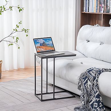 48x28x58cm C-Type Side Table Functional Iron & MDF Design for Home