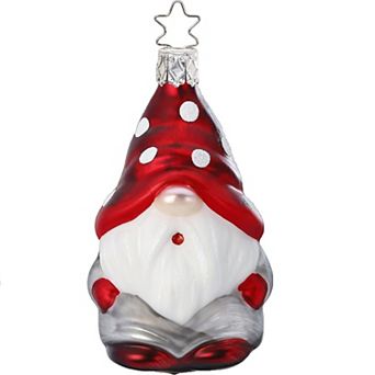 Inge Glas Kalle Glass Enchanted Forest Gnome German Glass Christmas Ornament Free Box