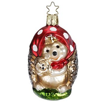 Inge Glas Mama Hedge Hedgehog German Glass Christmas Tree Ornament Free Box