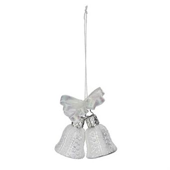 Inge Glas Wedding Bells German Glass Christmas Tree Ornament Free Box 1.8 Inch