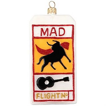 Joy To The World Madrid Spain Luggage Tag Polish Glass Ornament