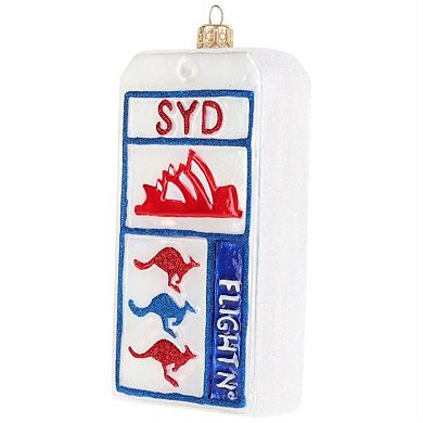 Joy To The World Sydney, Australia Luggage Tag Polish Glass Ornament