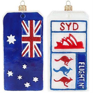 Joy To The World Sydney, Australia Luggage Tag Polish Glass Ornament