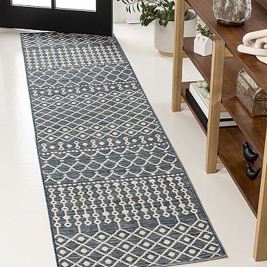 Zana Modern Geometric Moroccan Reversible Machine-washable Indoor/outdoor Area Rug