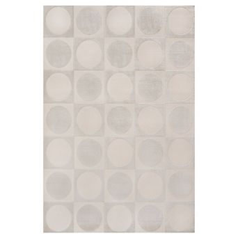 Helena Modern Geometric Circles In Squares High-low Area Rug