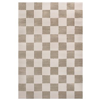 Thea Modern Geometric Checkerboard High-low Area Rug