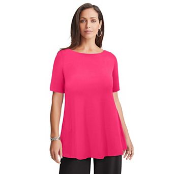 Jessica London Women's Plus Size Stretch Knit Boatneck Swing Tunic