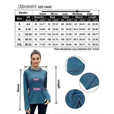 Kojooin Women's Upf 50+ Sun Protection Hoodie Long Sleeve Light Sun Shirt